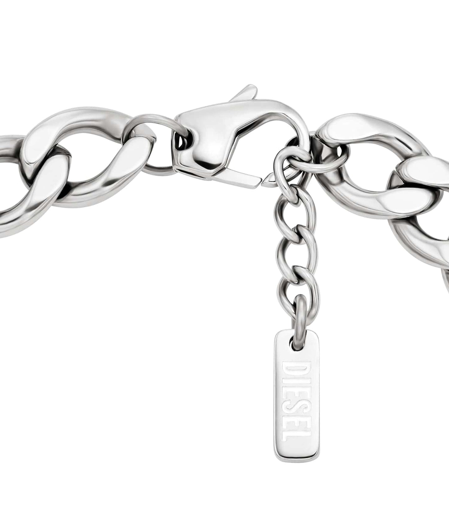 Men D Logo Bracelet Silver Stainless Steel