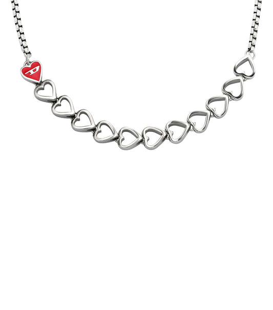 Unisex D Logo Necklace Silver Stainless Steel