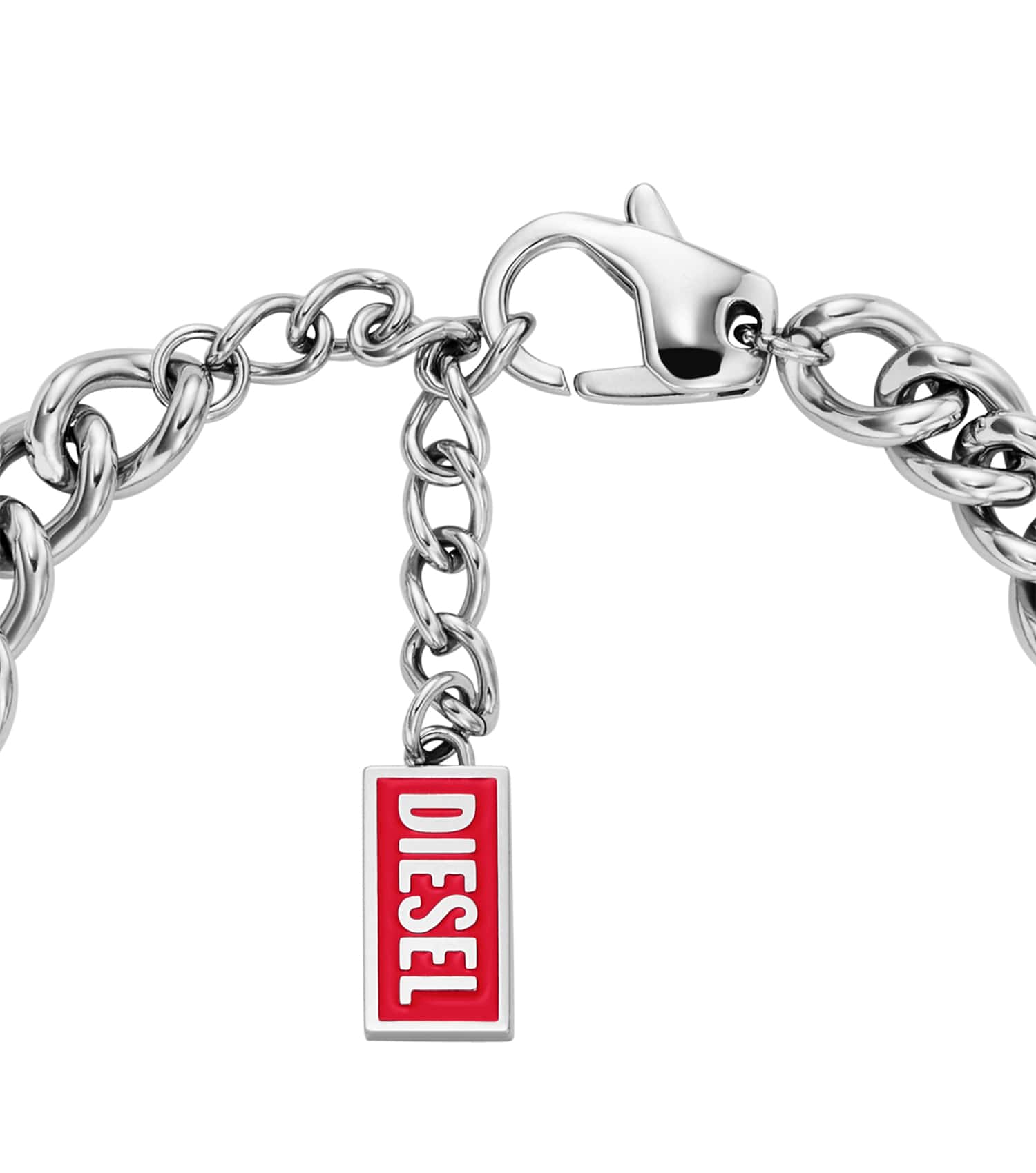 Men D Logo Bracelet Silver Stainless Steel
