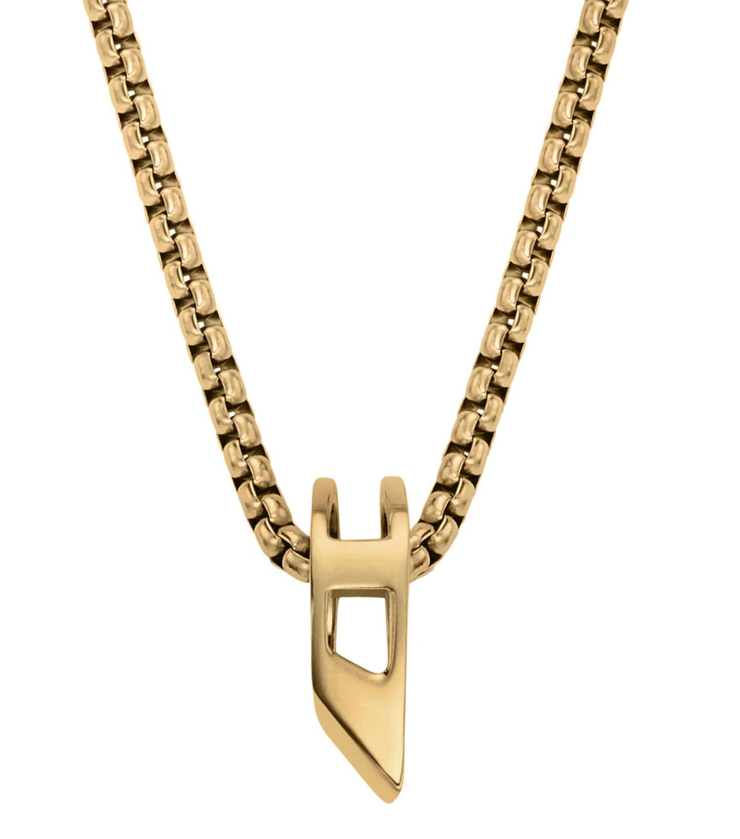 Unisex D Logo Necklace Gold Stainless Steel
