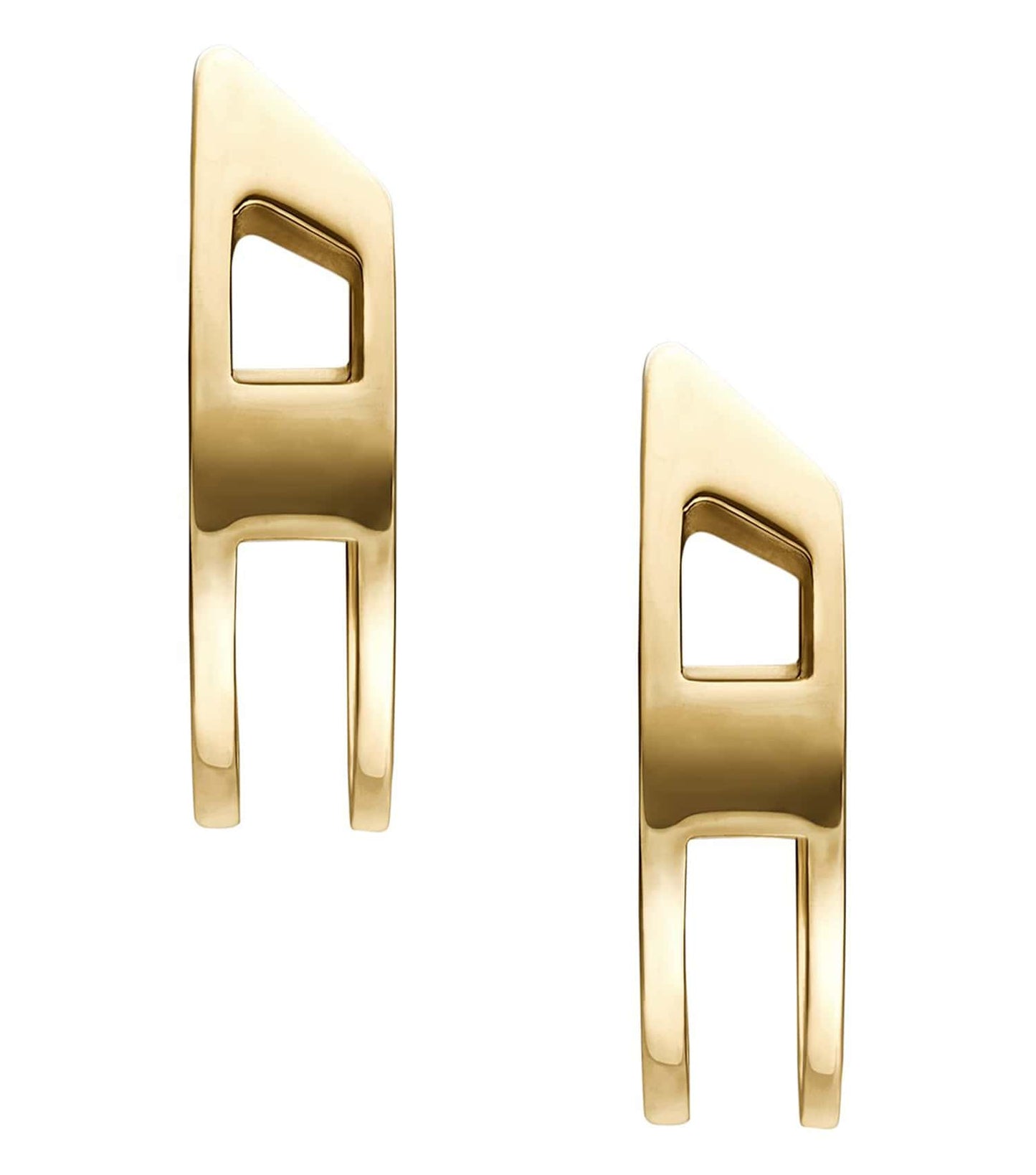 Unisex D Logo Earring Gold Stainless Steel
