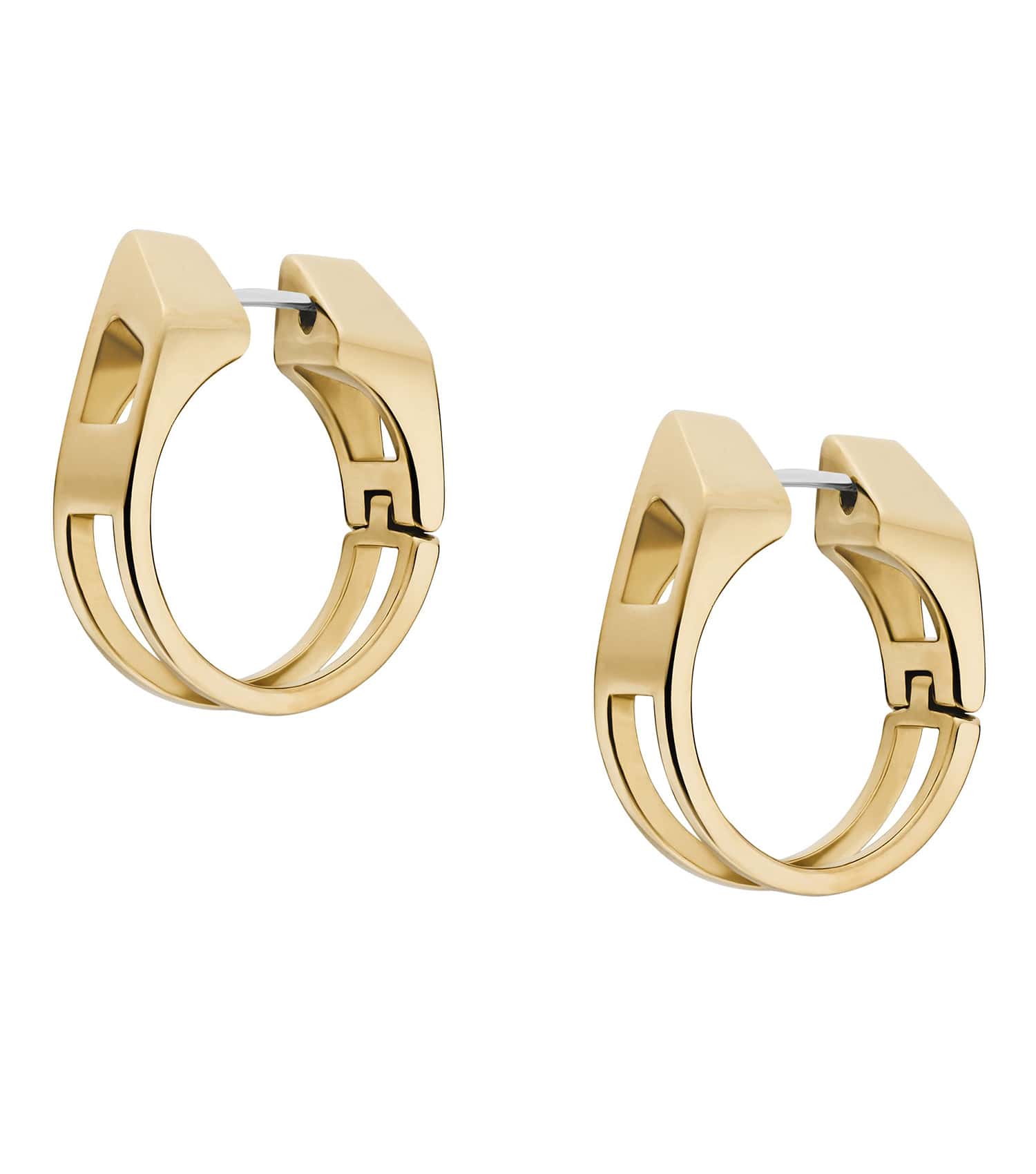 Unisex D Logo Earring Gold Stainless Steel