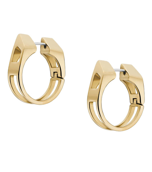 Unisex D Logo Earring Gold Stainless Steel