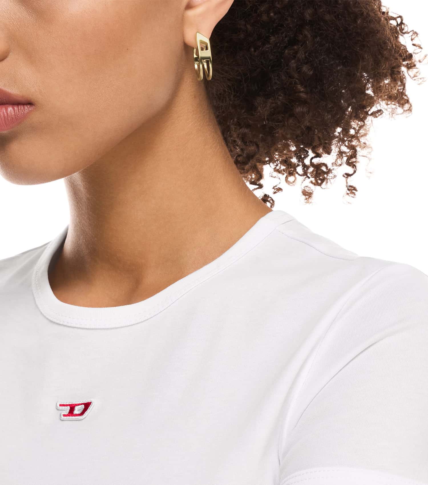 Unisex D Logo Earring Gold Stainless Steel