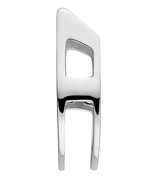 Unisex D Logo Earring Silver Stainless Steel