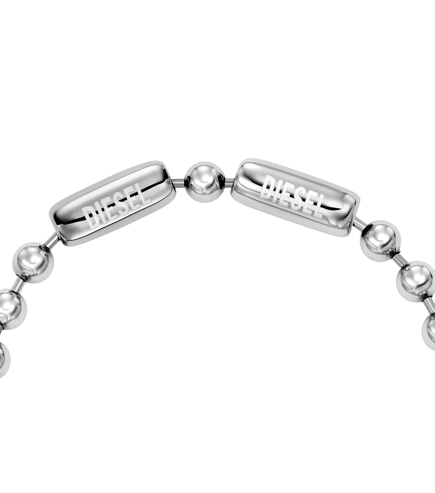 Men Diesel Font Bracelet Silver Stainless Steel