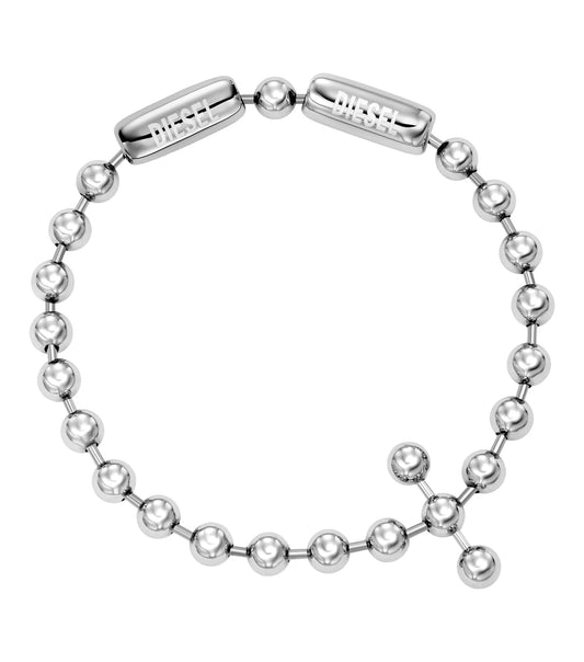 Men Diesel Font Bracelet Silver Stainless Steel