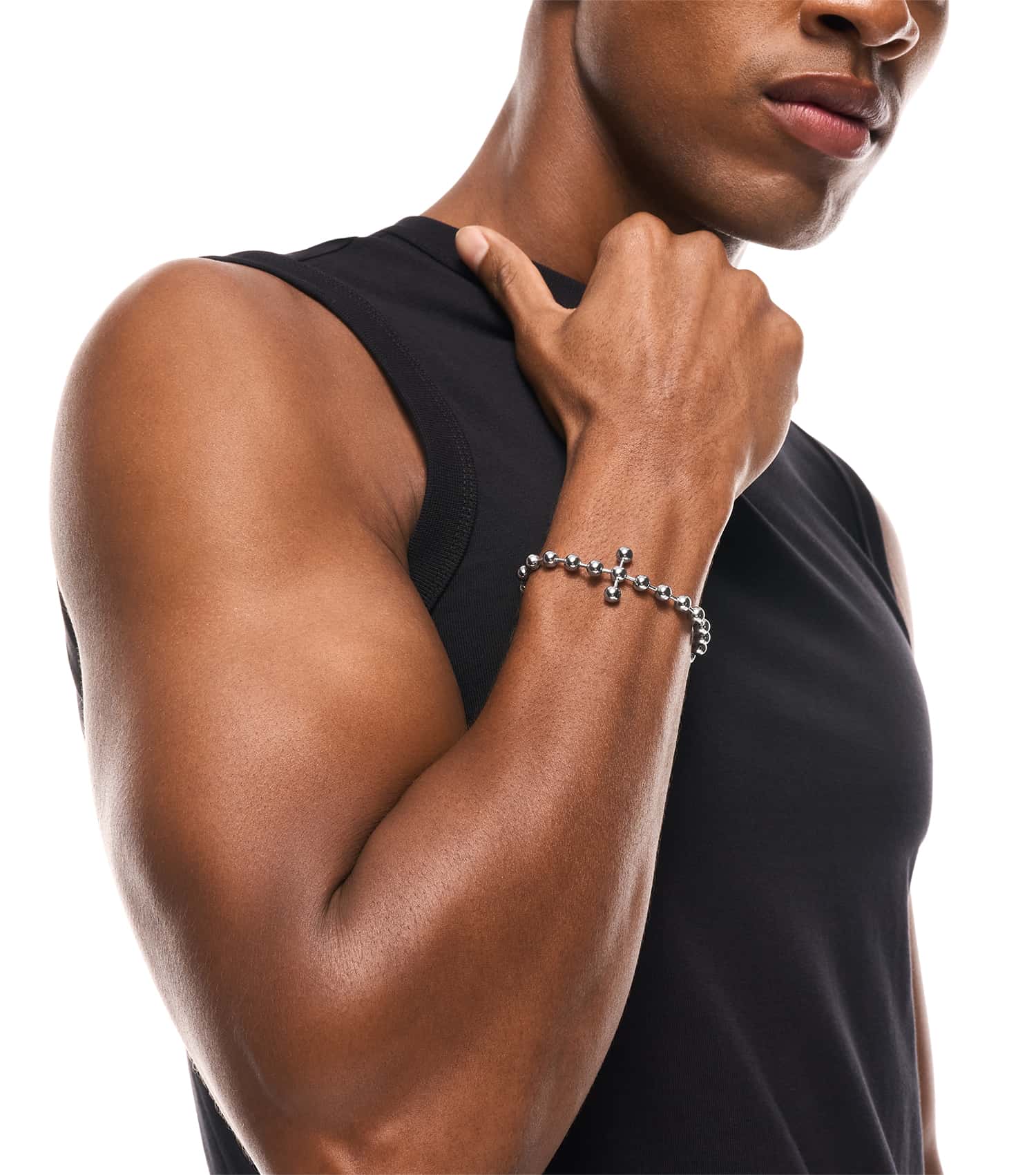 Men Diesel Font Bracelet Silver Stainless Steel