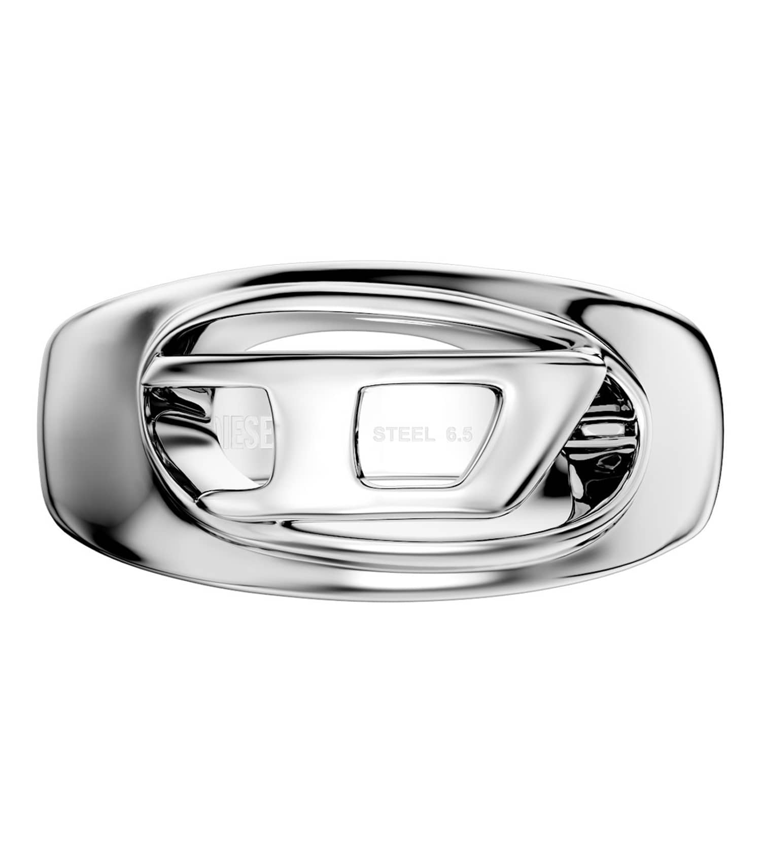 Unisex Oval D Logo Ring Silver Stainless Steel