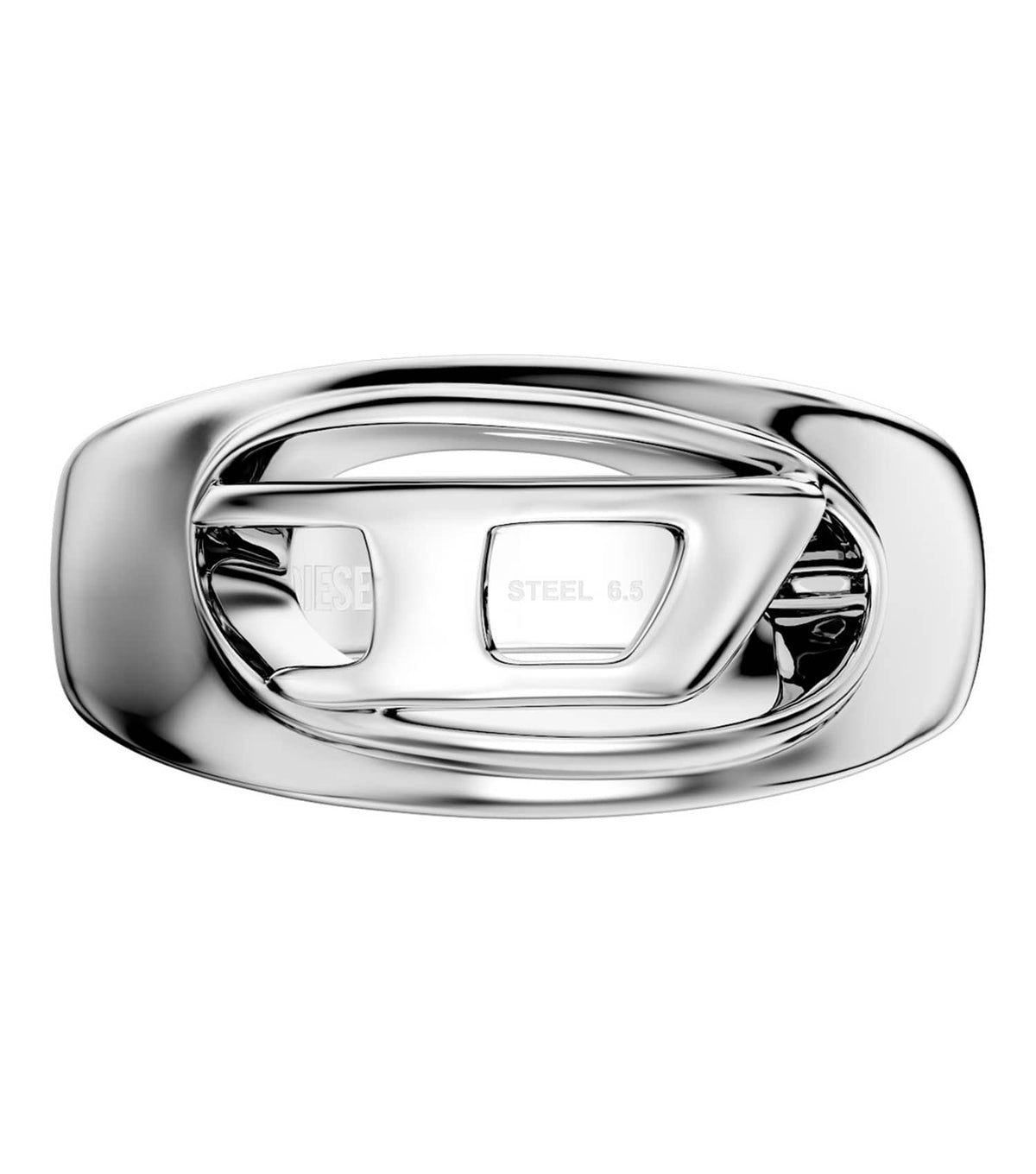Unisex Oval D Logo Ring Silver Stainless Steel