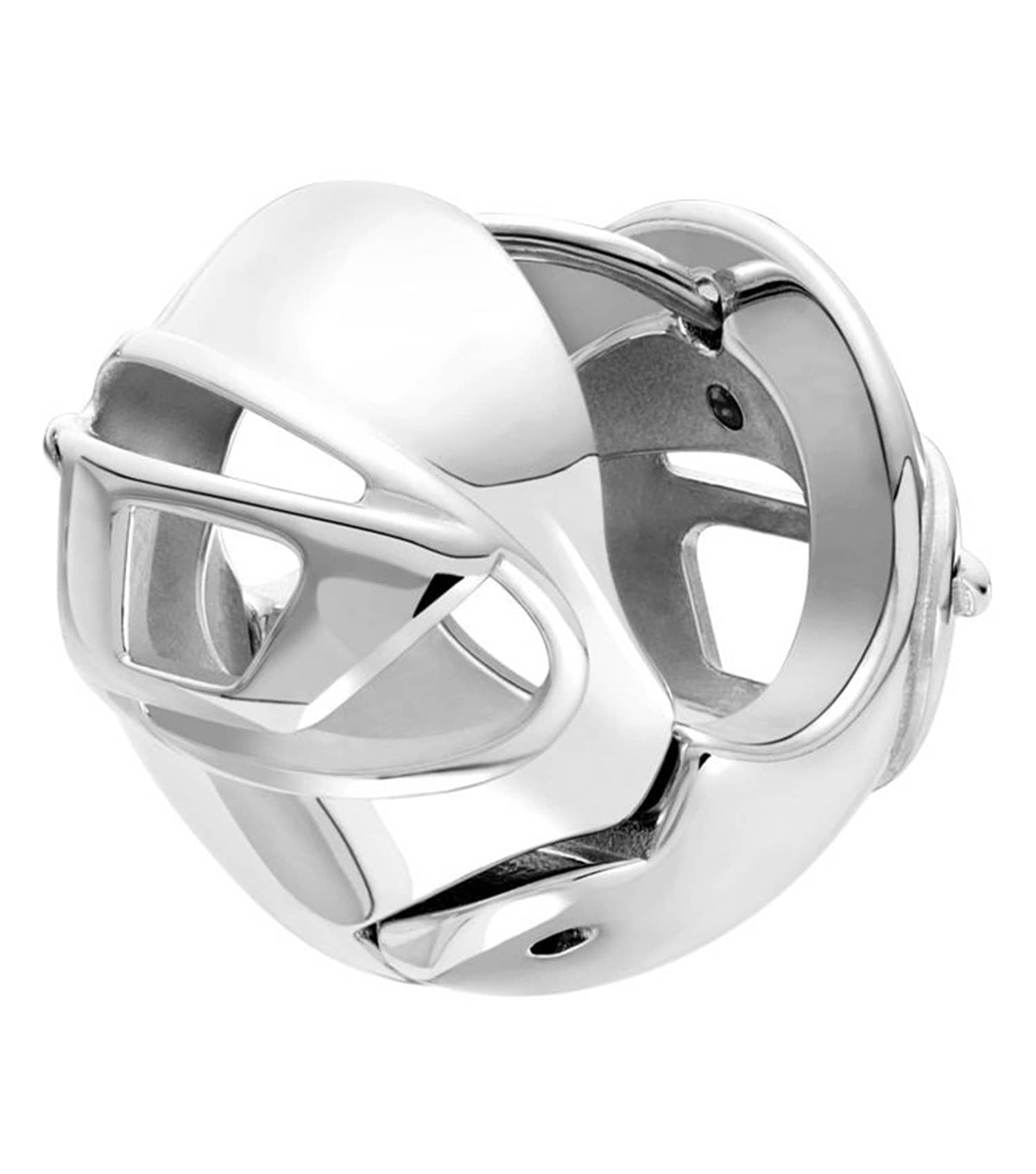 Unisex Oval D Logo Earring Silver Stainless Steel