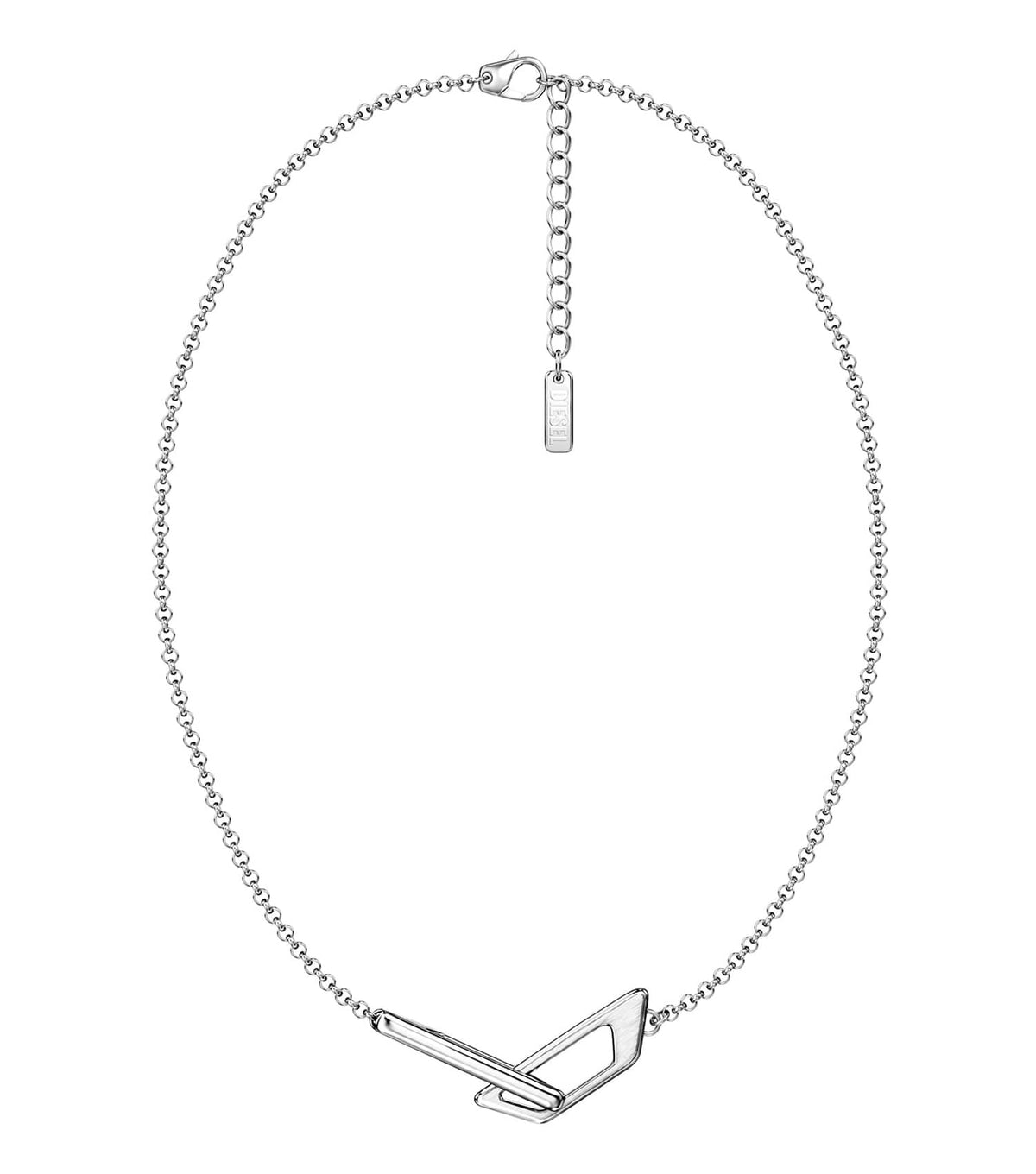 Unisex D Logo Necklace Silver Stainless Steel