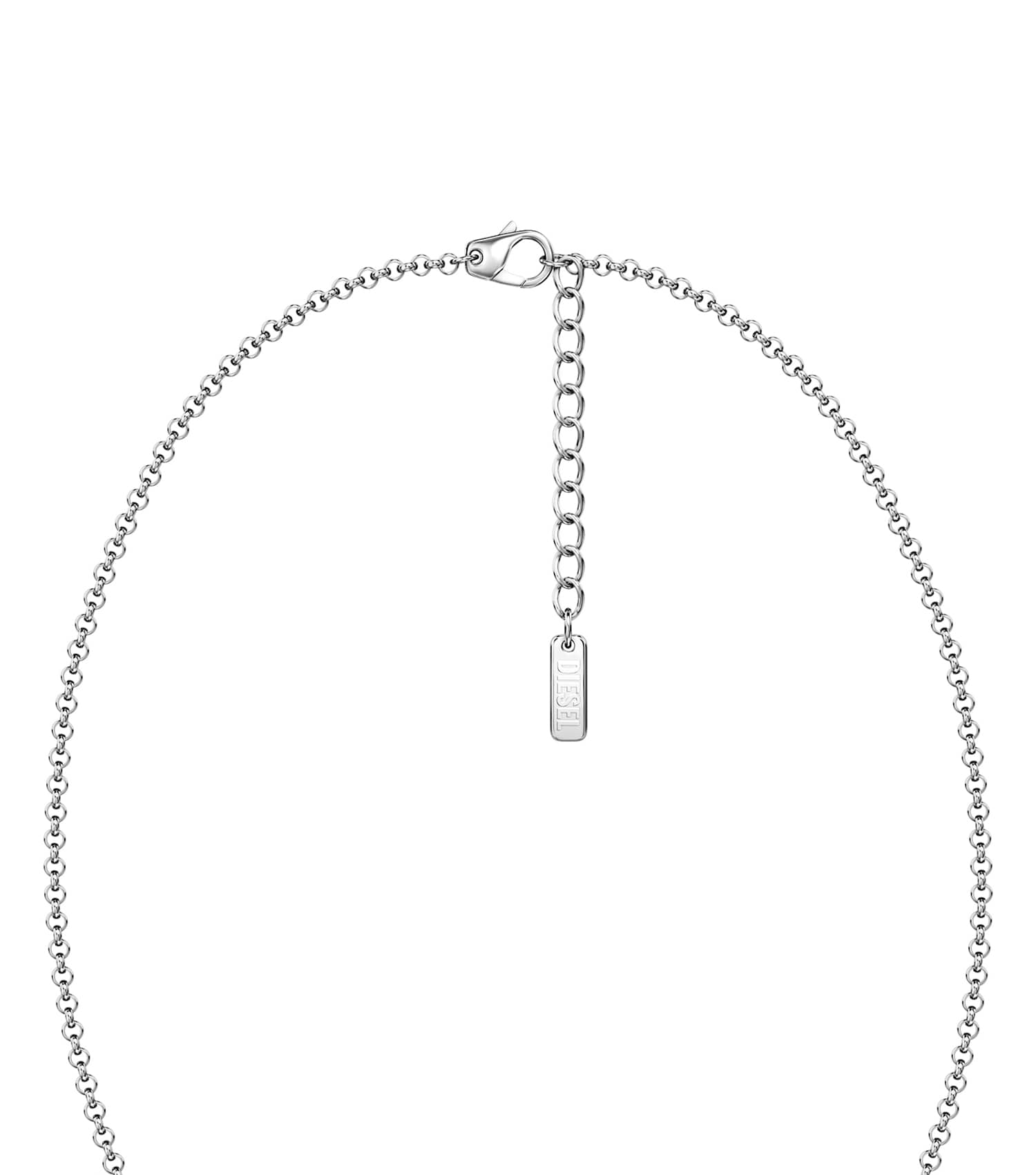 Unisex D Logo Necklace Silver Stainless Steel