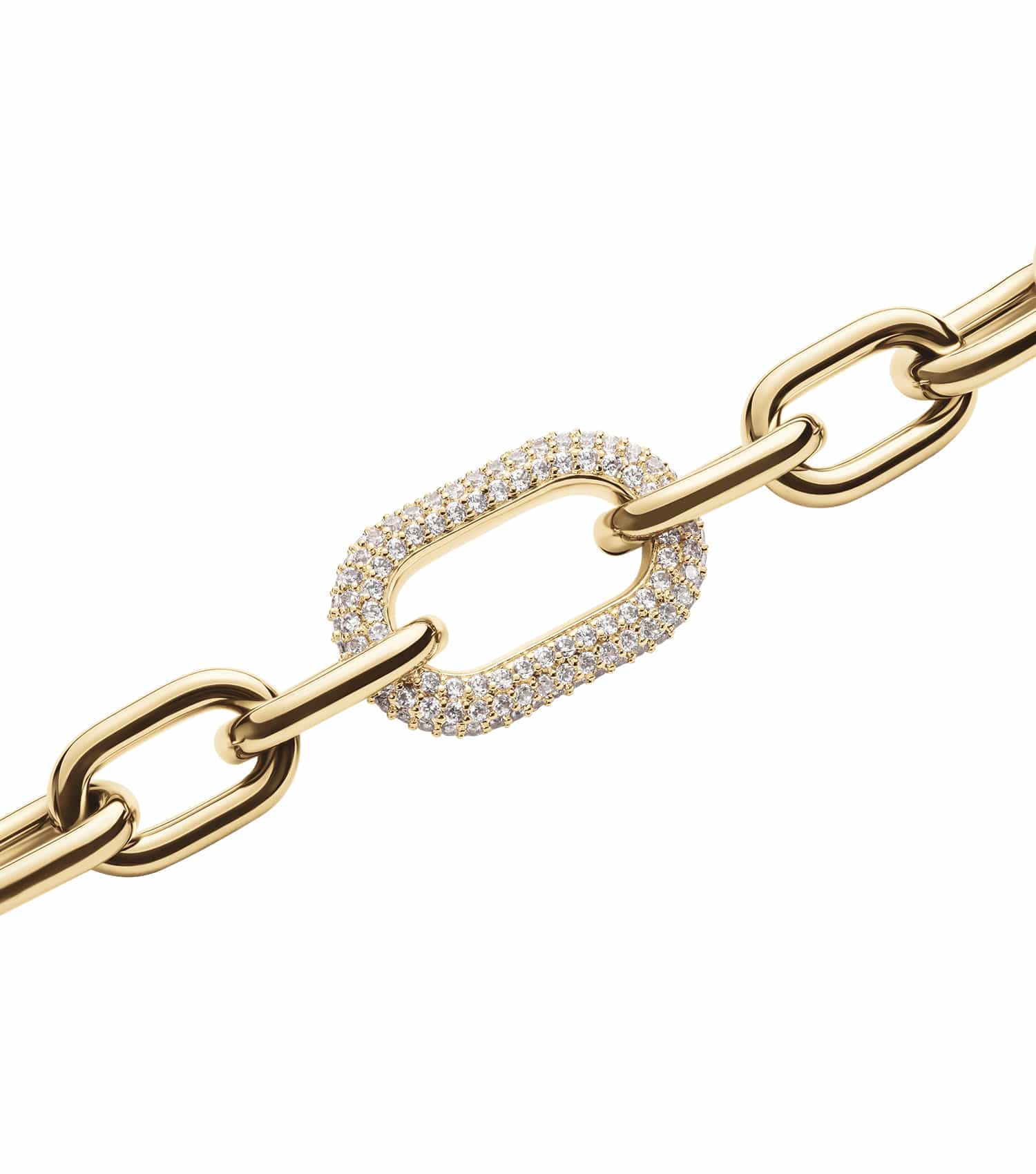 Women Crystal Link Bracelet Rose Gold Stainless Steel & Crystals