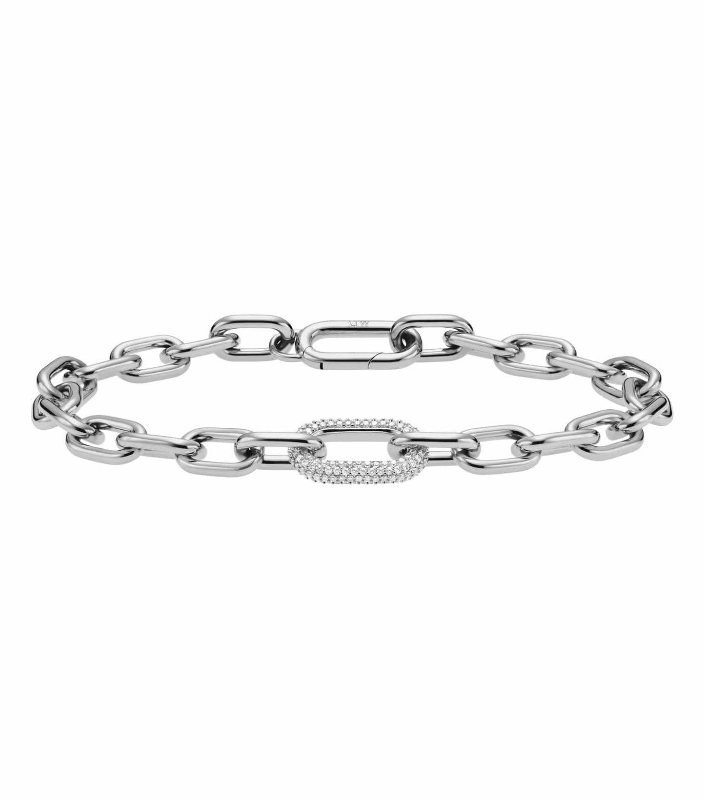 Women Crystal Link Bracelet Rose Gold Stainless Steel & Crystals