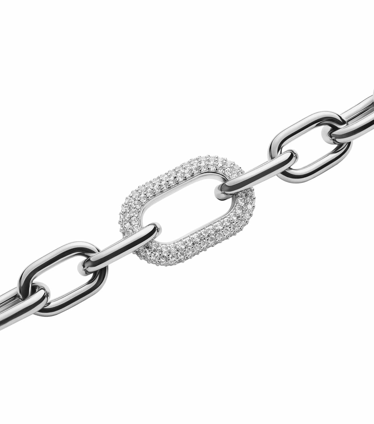 Women Crystal Link Bracelet Rose Gold Stainless Steel & Crystals
