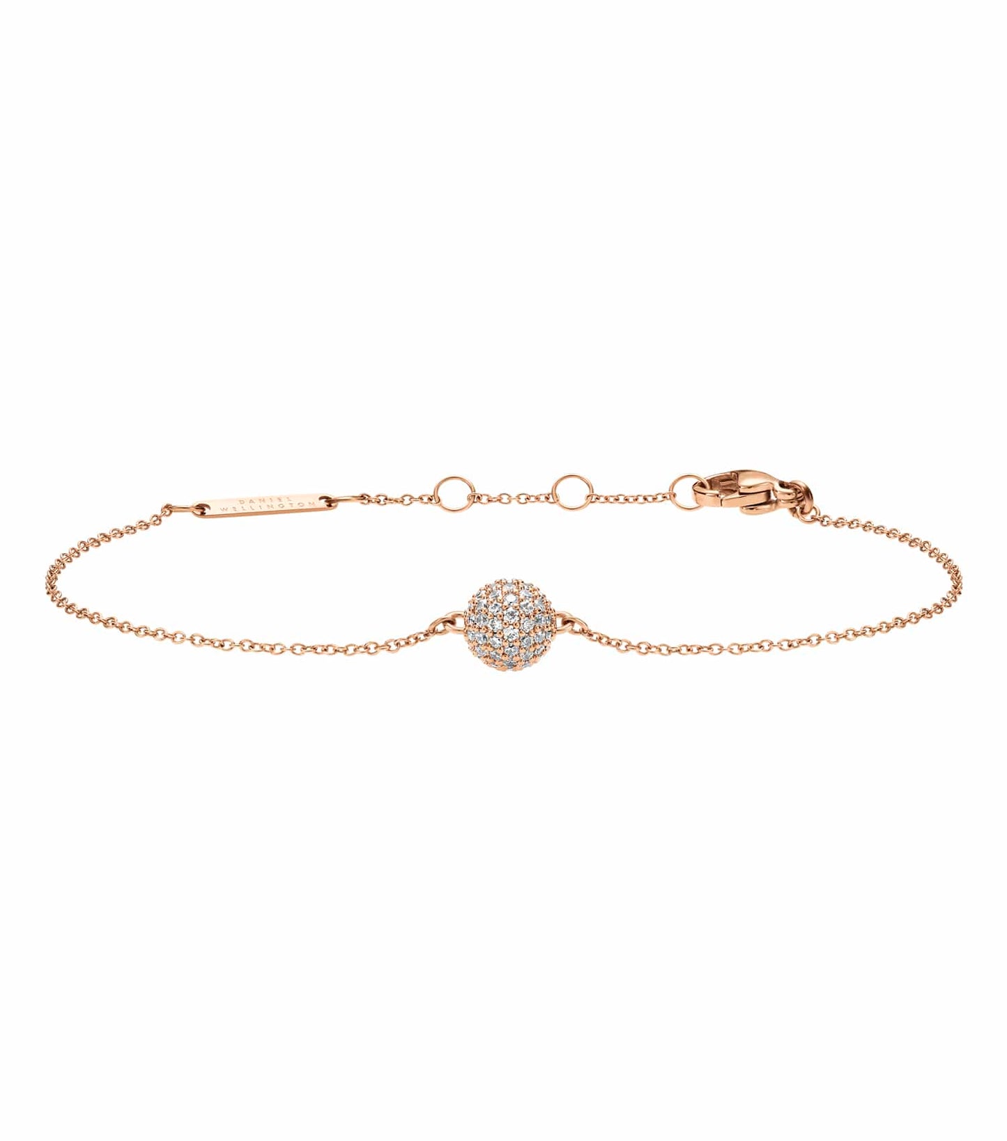 Women Pave Bracelet Rose Gold Stainless Steel & Crystals