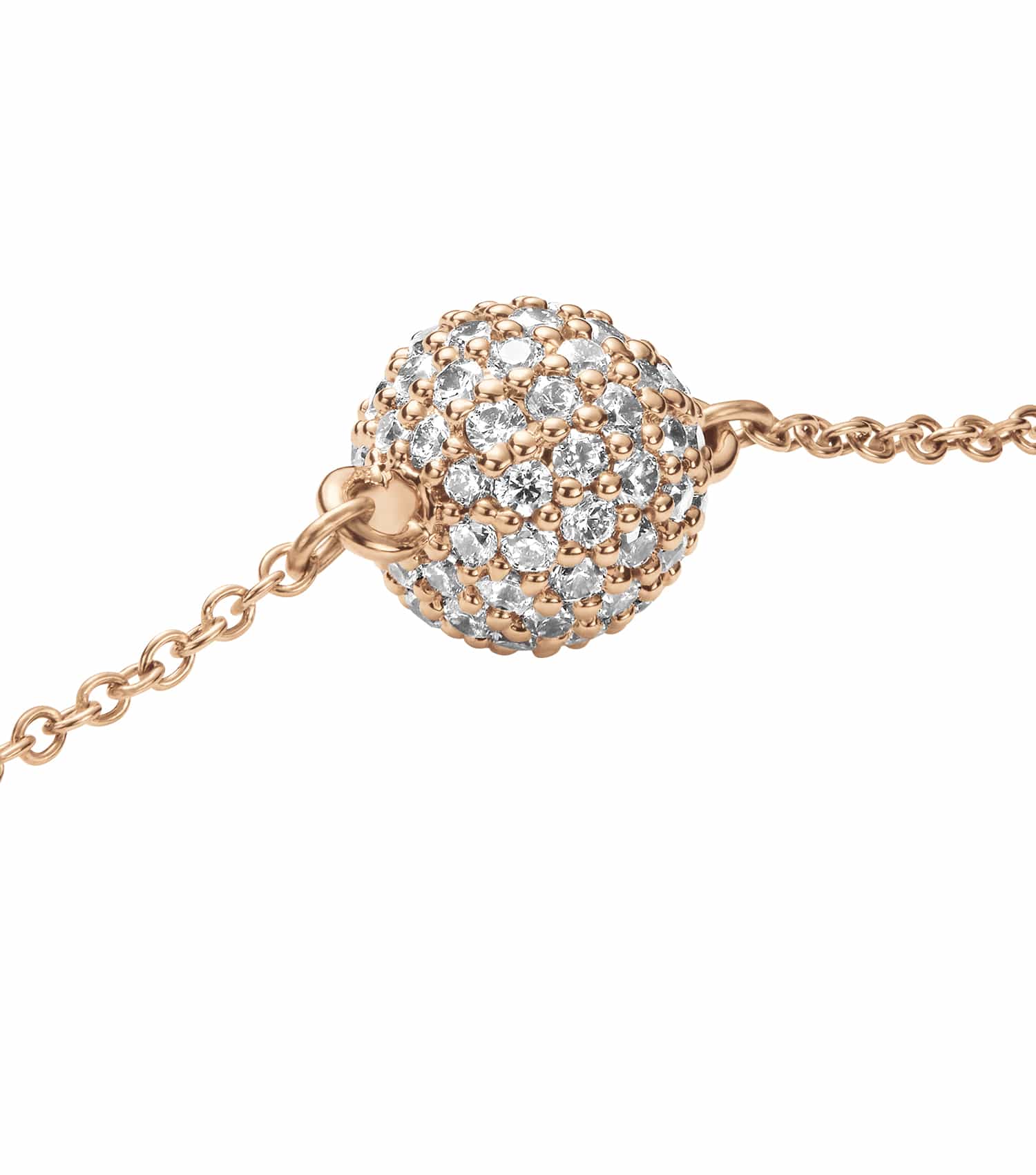 Women Pave Bracelet Rose Gold Stainless Steel & Crystals