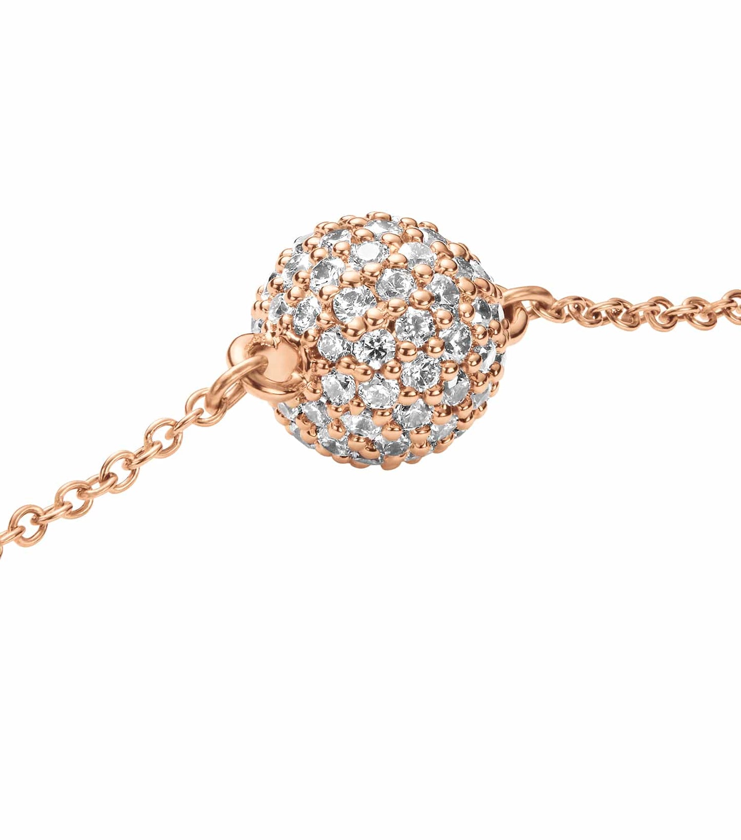 Women Pave Bracelet Rose Gold Stainless Steel & Crystals