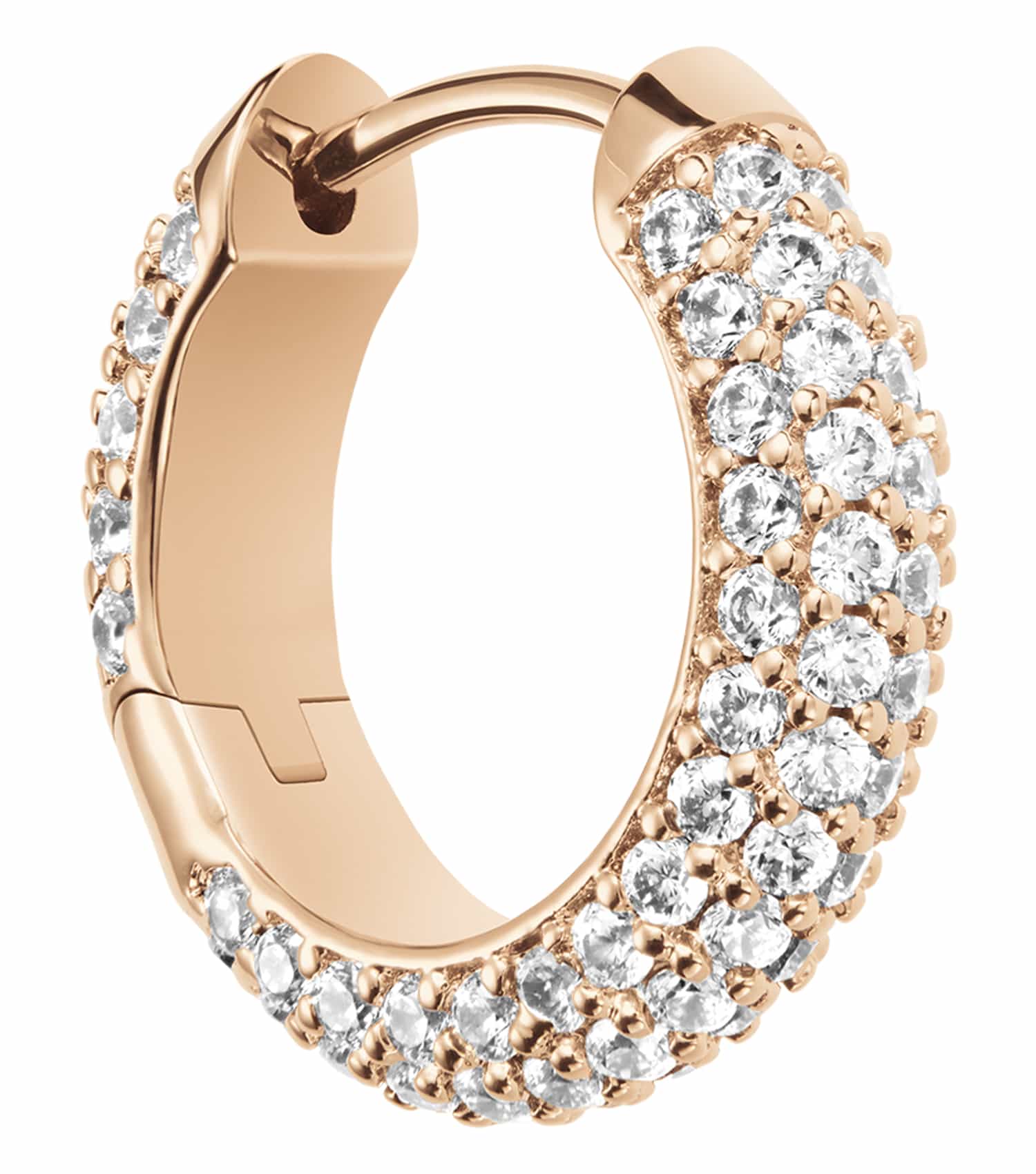 Women Pave Earrings Rose Gold Stainless steel & crystals