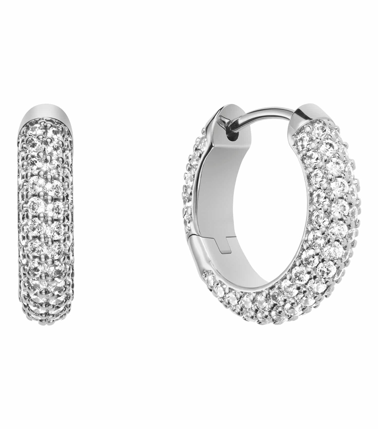 Women Pave Earrings Rose Gold Stainless steel & crystals