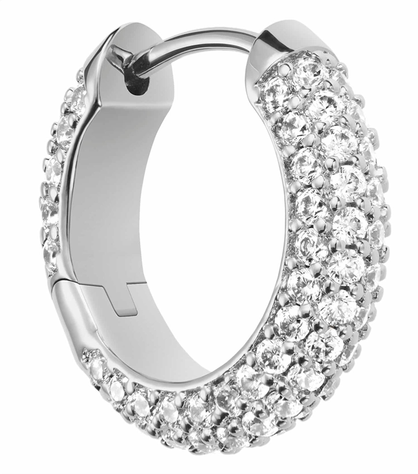Women Pave Earrings Rose Gold Stainless steel & crystals