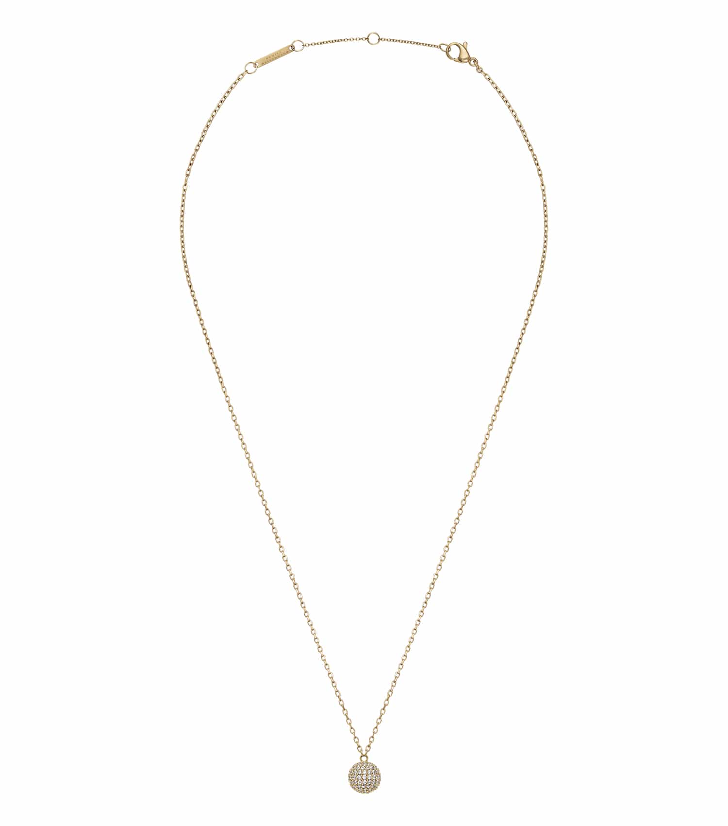 Women Pave Necklace Rose Gold Stainless Steel & Crystals
