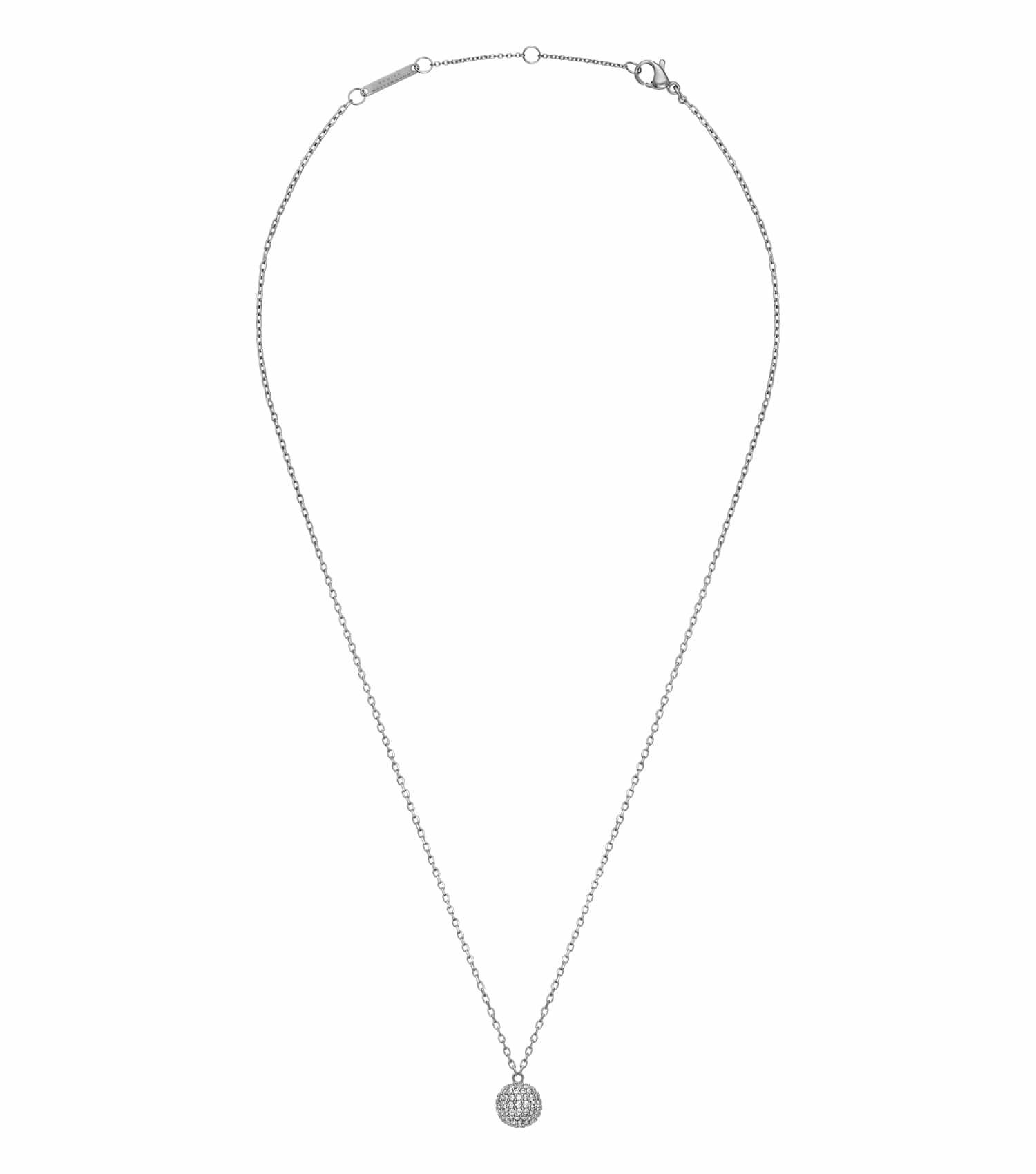 Women Pave Necklace Rose Gold Stainless Steel & Crystals
