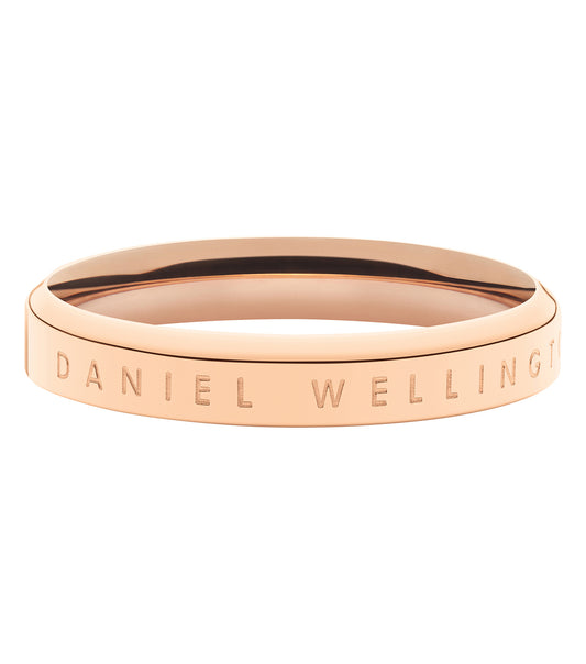 Daniel Wellington Classic Ring in Rose Gold, angled view showcasing sleek design and polished finish, capturing timeless elegance.
