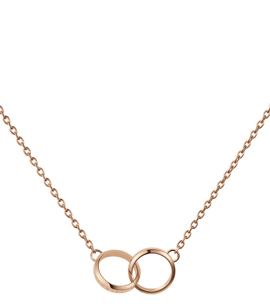 Rose gold Daniel Wellington necklace, close-up. Features elegant Elan Unity design, showcasing a captivating, sophisticated style.