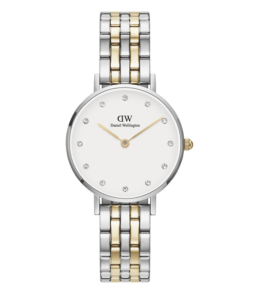Daniel Wellington watch with no color displayed at a 45-degree angle, showcasing its minimalist design and elegant craftsmanship.