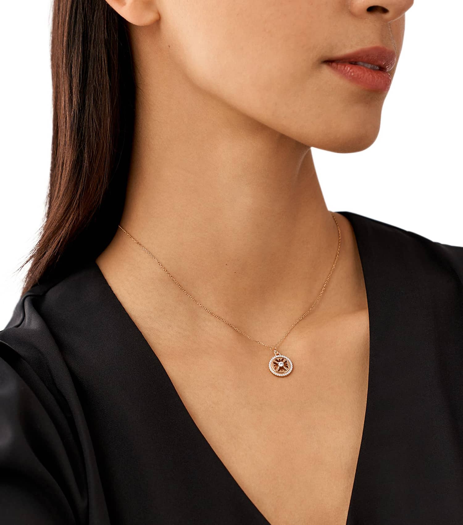 Women Logo Essentials Necklace White Stainless Steel