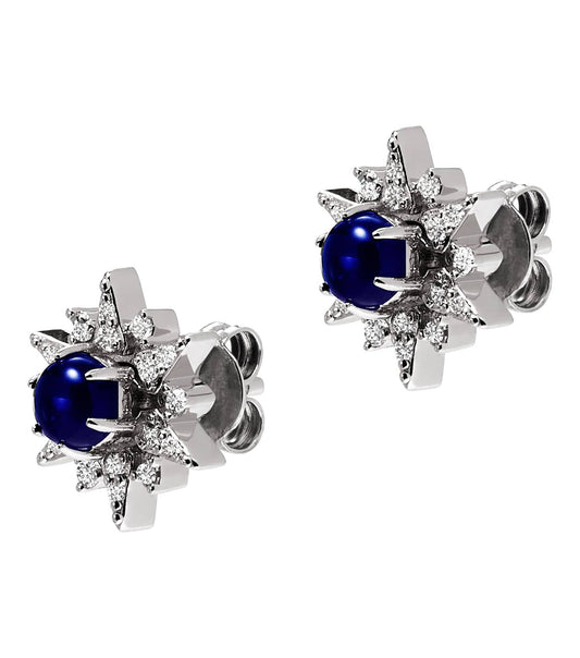 Women Sentimental Earring Blue Stainless Steel
