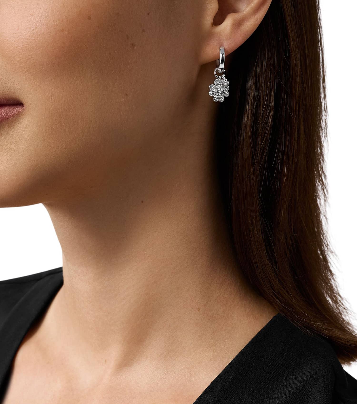 Women Sentimental Earring Silver Stainless Steel