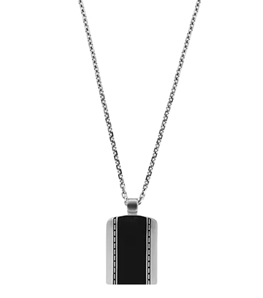 Men Eagle Logo Necklace Silver Steel