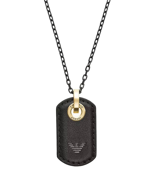 Men Sentimental Necklace Black Steel