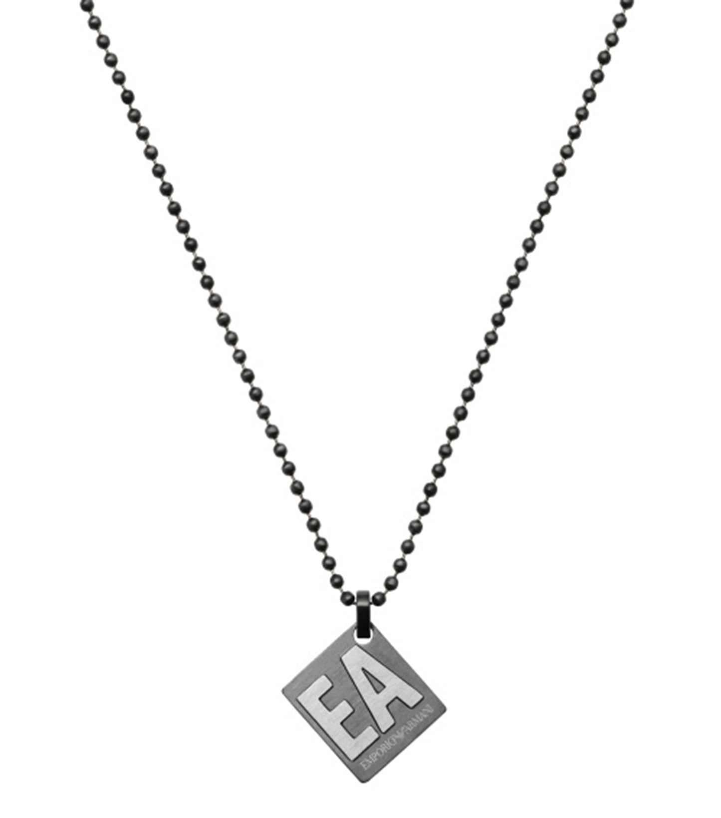 Men Eagle Logo Necklace Gunmetal Steel