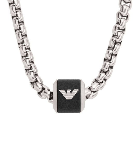 Men Key Basic Necklace Black Stainless Steel