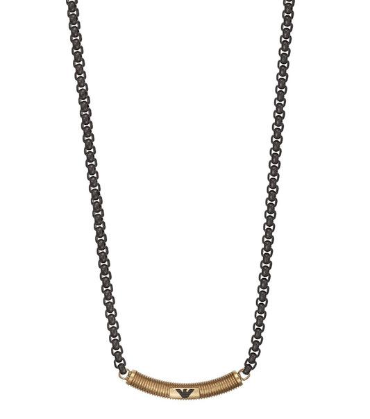 Men Fashion Necklace Black Stainless Steel