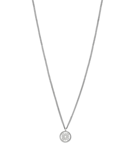 Men Logo Essential Necklace Silver Stainless Steel