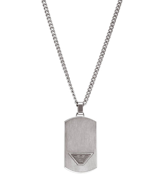 Men Eagle Logo Necklace Silver Stainless Steel