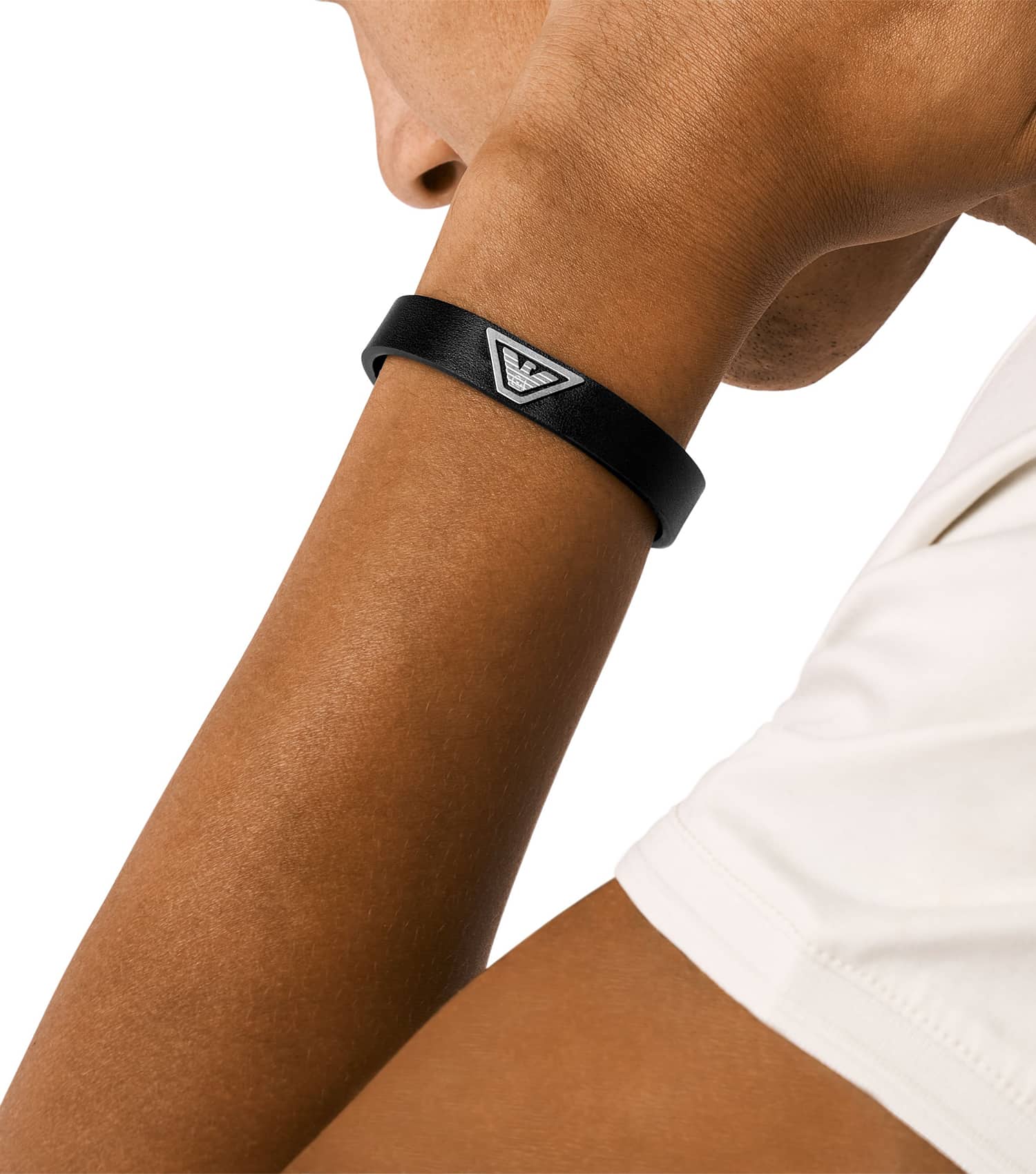 Men Eagle Logo Bracelet Silver Stainless Steel
