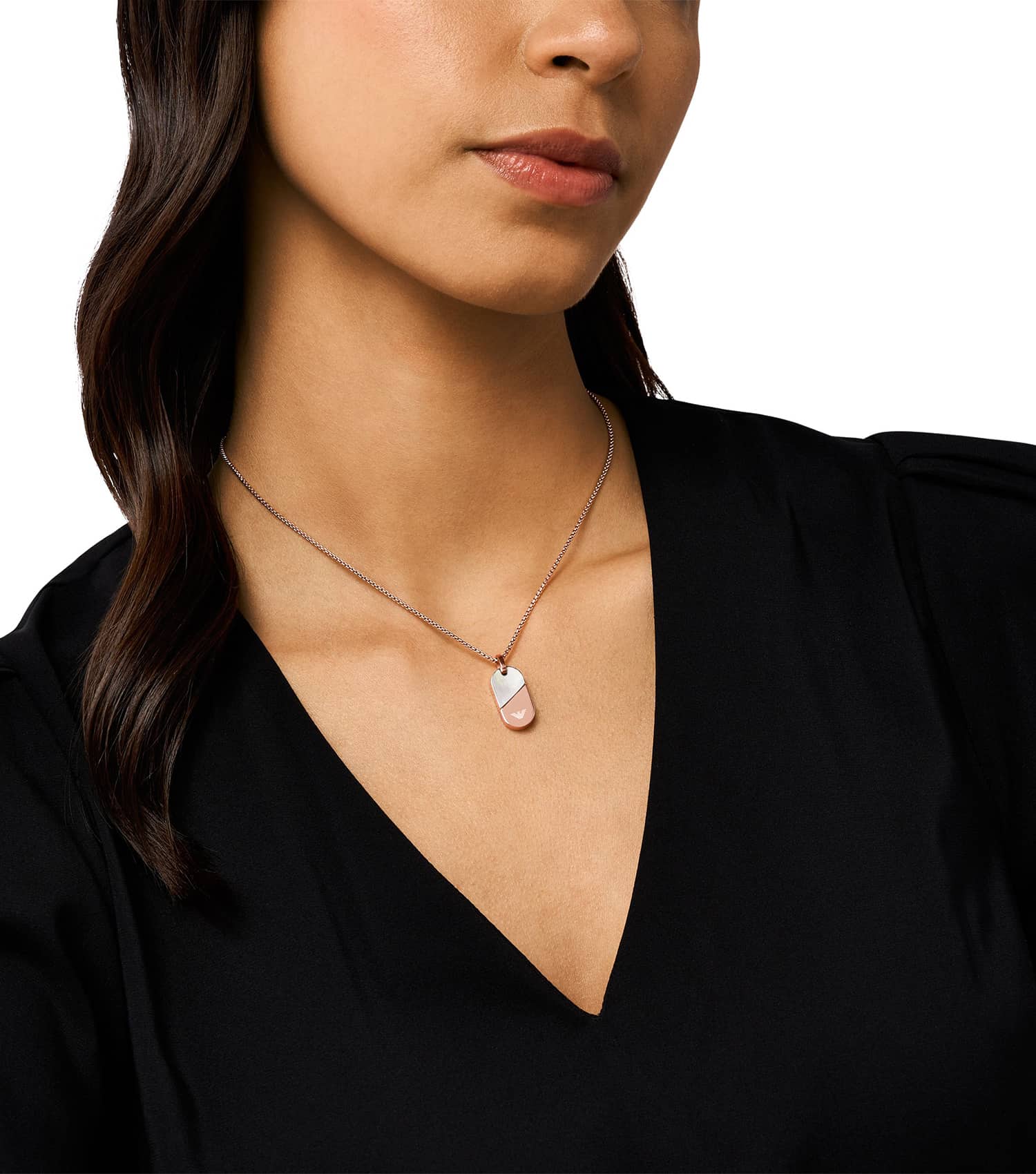 Women Couples Necklace White Stainless Steel