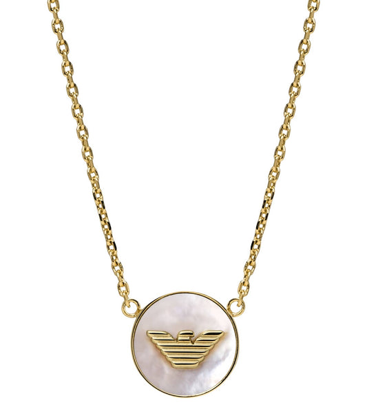 Women Eagle Logo Necklace White Stainless Steel