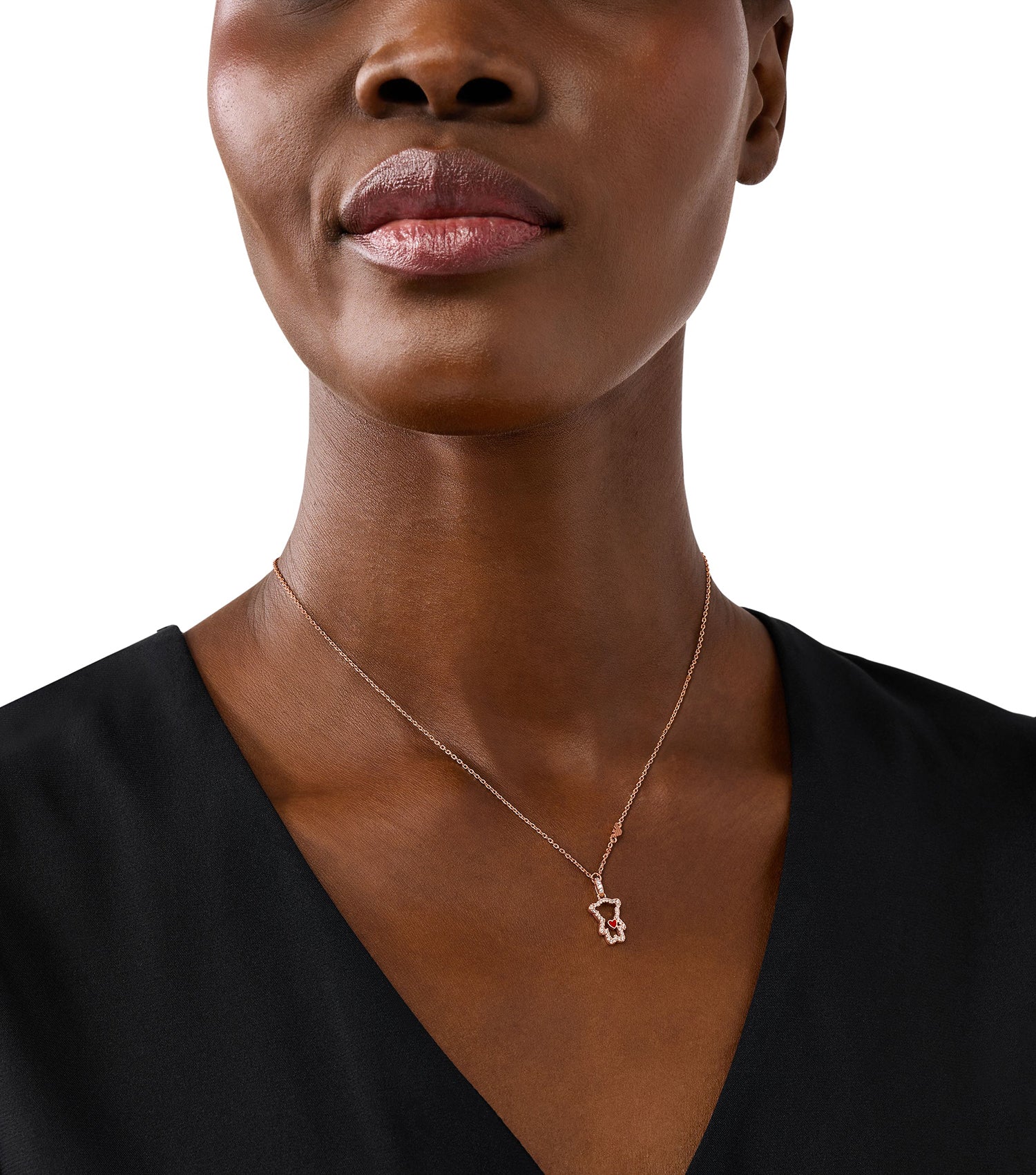 Women Sentimental Necklace Rose Gold Stainless Steel