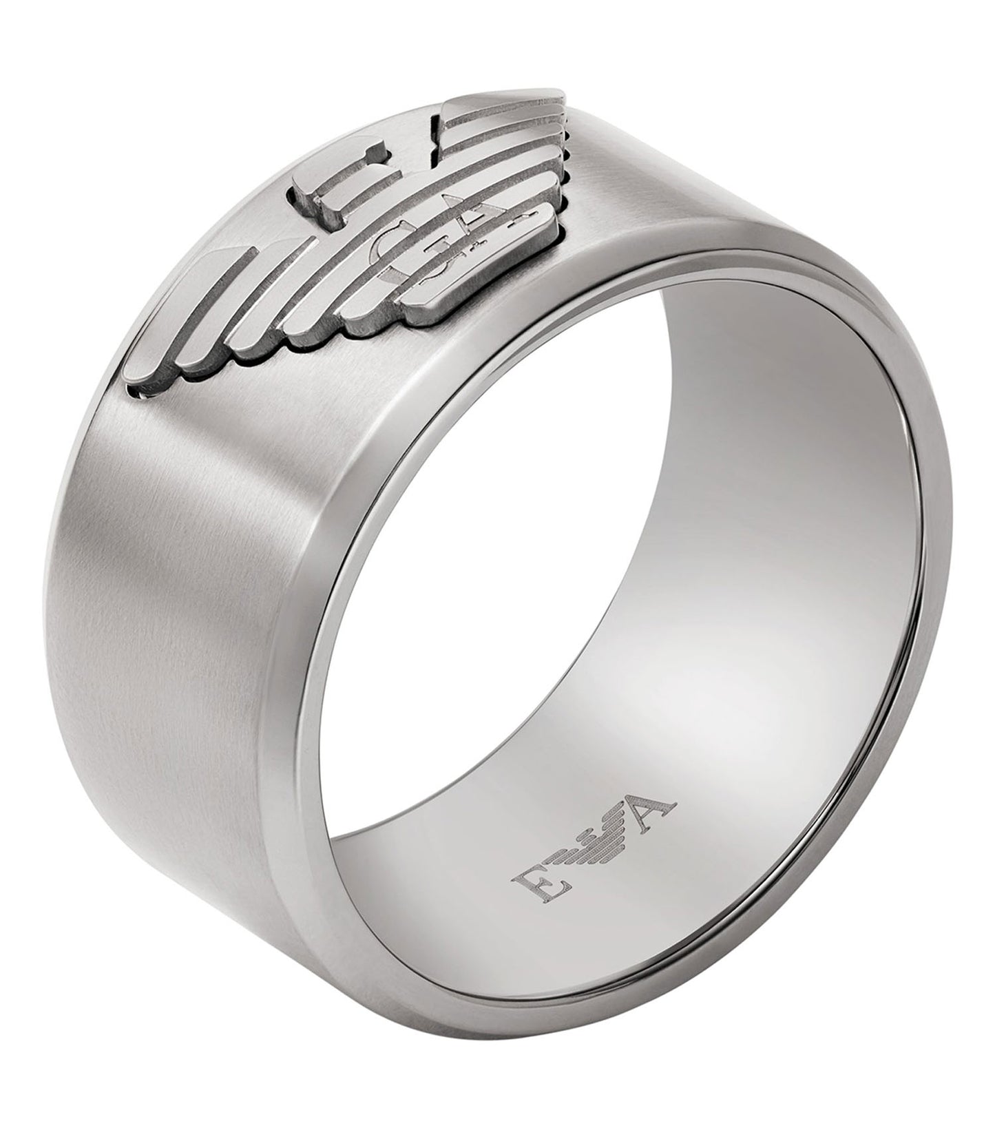 Men Eagle Logo Ring Silver Na