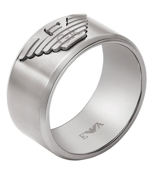 Men Eagle Logo Ring Silver Na