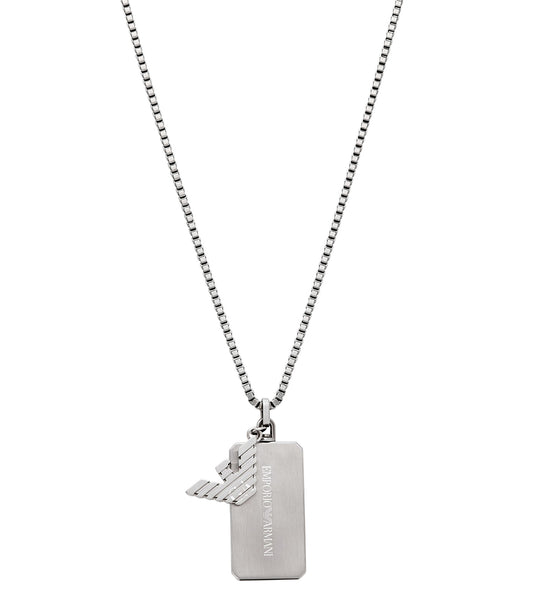 Men Eagle Logo Necklace Silver Na