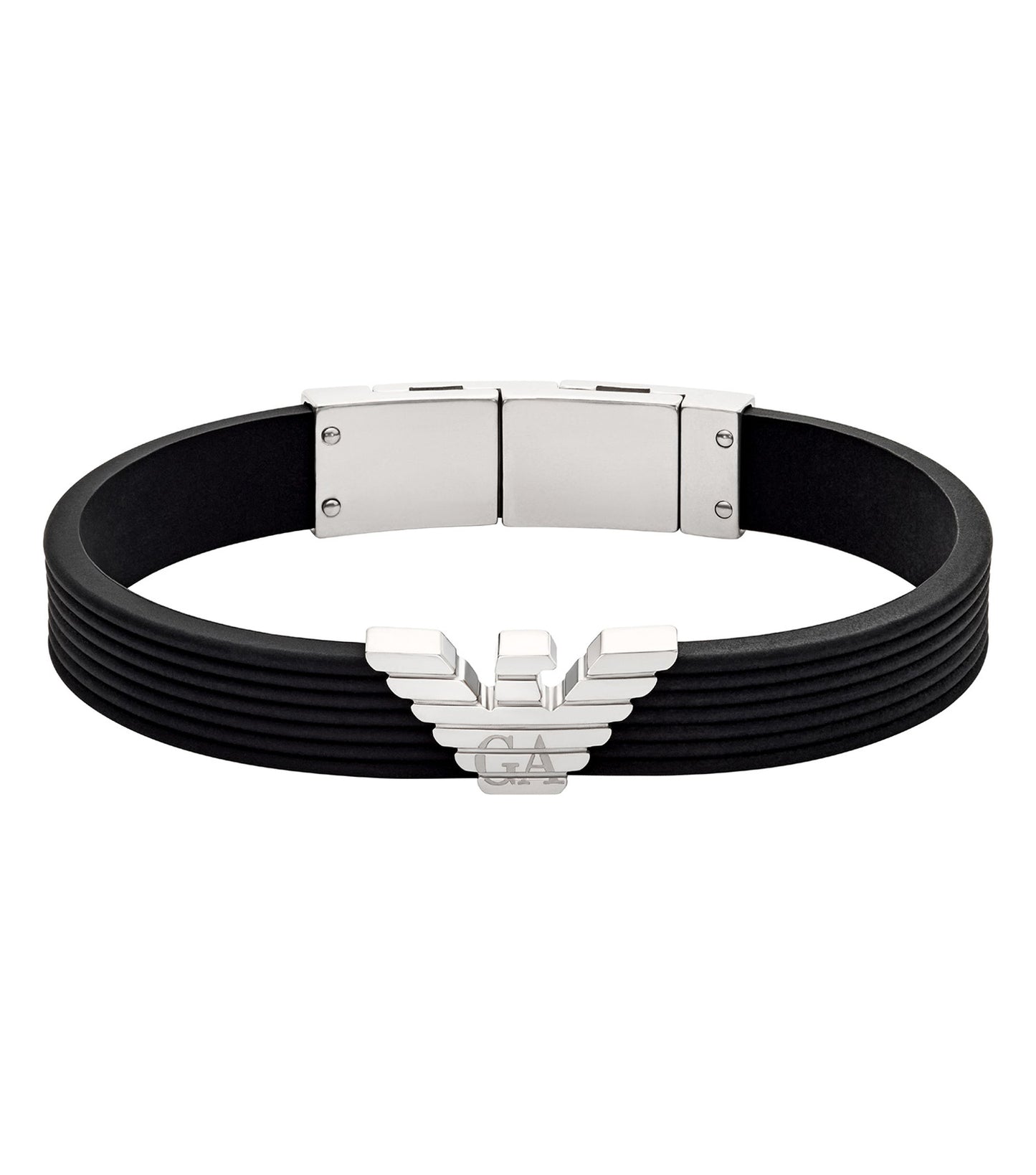 Men Eagle Logo Bracelet Black Stainless Steel
