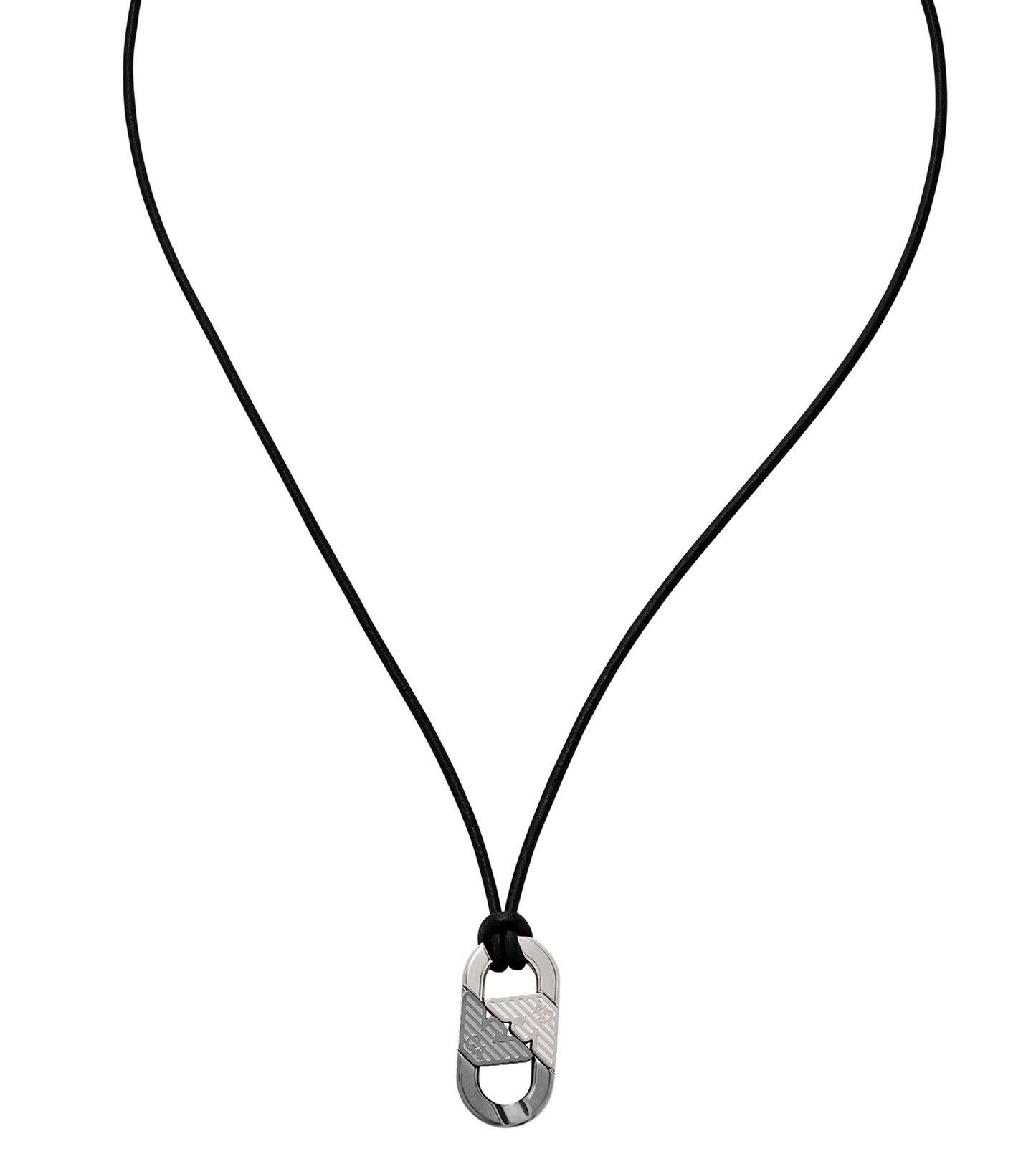 Men Eagle Logo Necklace Black Stainless Steel